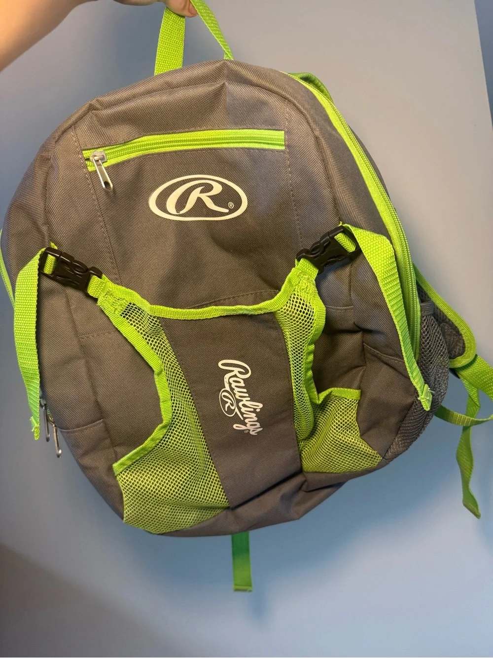 Rawlings Softball/Baseball Gray & Lime Green Backpack
